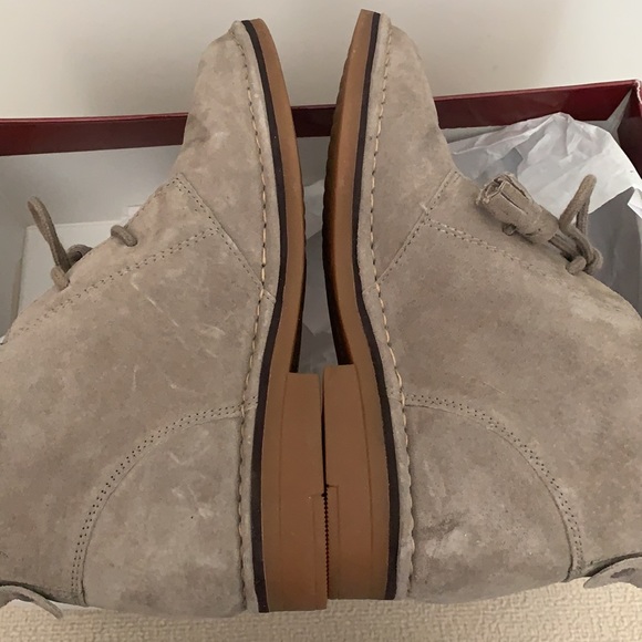 Hush puppies suede booties with laces in Taupe - Picture 6 of 14